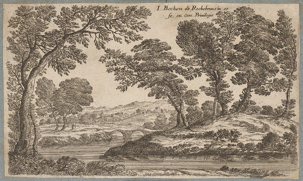 Jean Bechon de Rochebrune – Krajina s riekou a mostom 