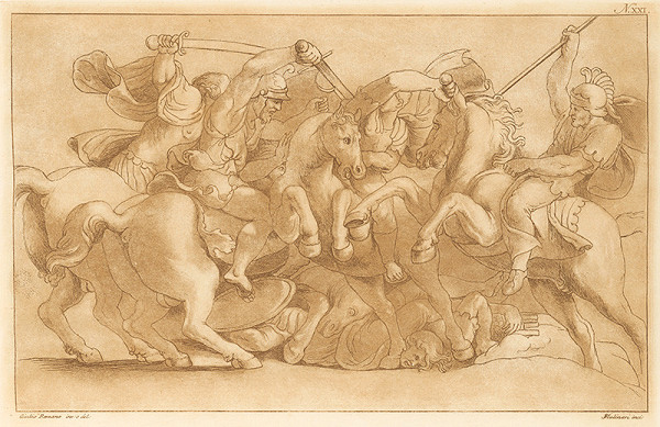 Stefano Mulinari, Giulio Romano – Bojová scéna na koňoch