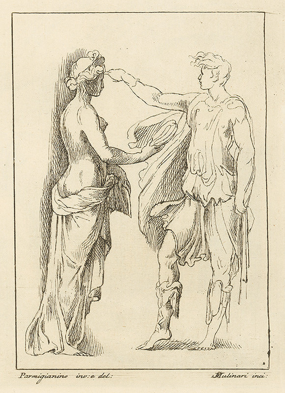Stefano Mulinari, Parmigianino – Stojaca ženská a mužská figúra v rozhovore