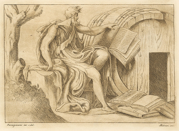 Stefano Mulinari, Parmigianino – Diogenes čítajúci pred súdom
