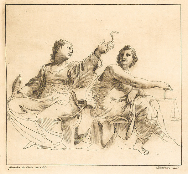 Stefano Mulinari, Guercino – Alegória múdrosti (Prudentia) a spravodlivosti (Justitia)