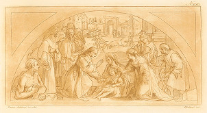 Stefano Mulinari, Ventura Salimbeni – Svätý Bernard zo Sieny zázračne uzdravuje dieťa zranené býkom  