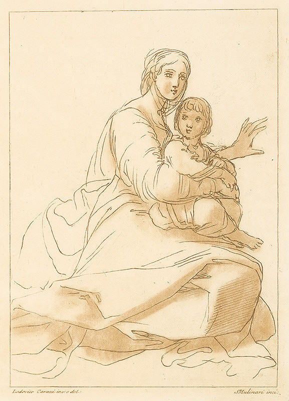 Stefano Mulinari, Lodovico Carracci – Sediaca matka s dieťaťom
