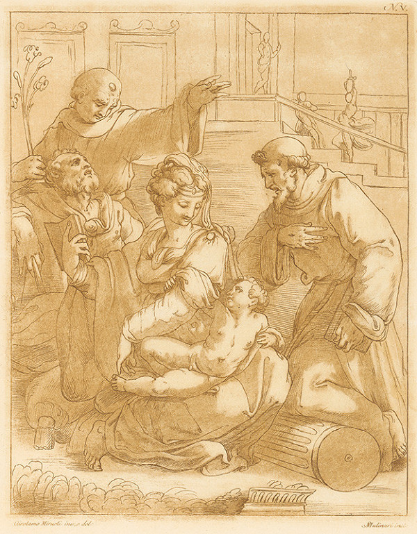 Stefano Mulinari, Girolamo Miruoli – Svätá rodina so sv. Františkom a ďalším františkánom  