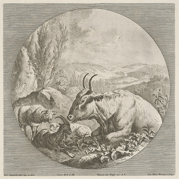 Johann Elias Ridinger, Johann Heinrich Roos – Stádo v horskej krajine