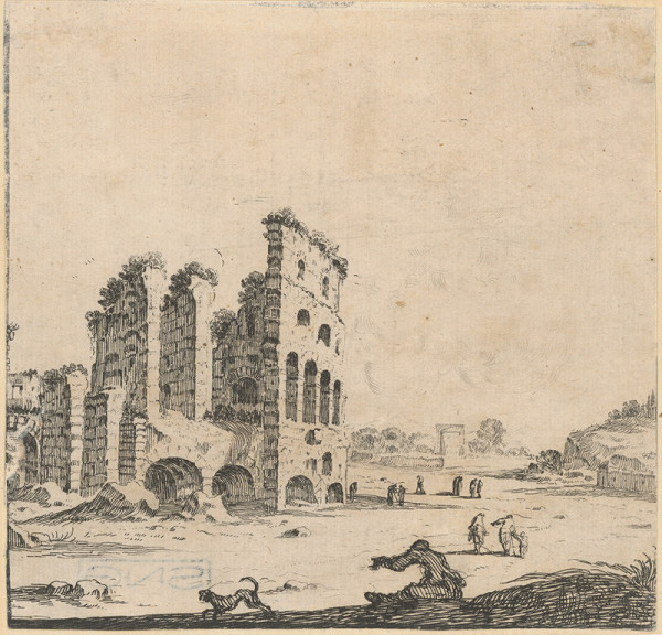 Stefano della Bella – Zrúcaniny amfiteátru 