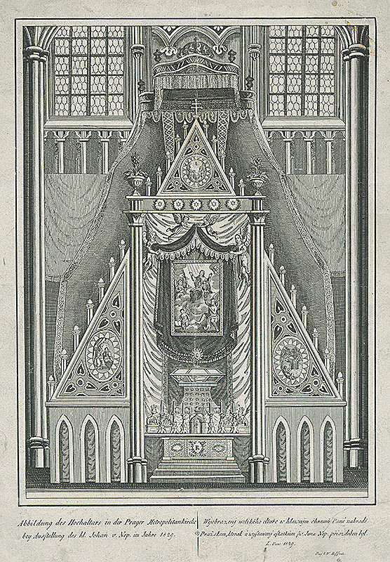 Václav Hoffmann – Zobrazenie hlavného oltára v pražskom metropolitnom kostole
