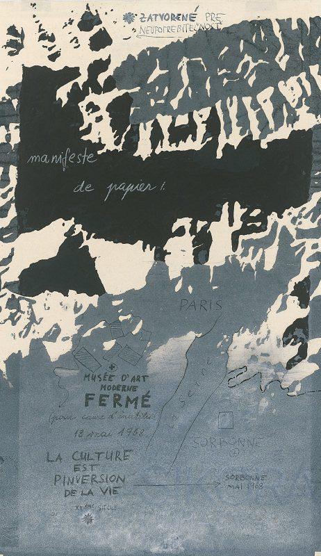 Rudolf Sikora – Topografia 6 (Spomienka na Paríž 1968, Papierový manifest) 
