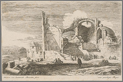 Herman van Swanevelt – Krajina s rozvalinami antických kúpeľov. 