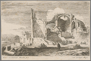 Herman van Swanevelt – Krajina s rozvalinami antických kúpeľov. 