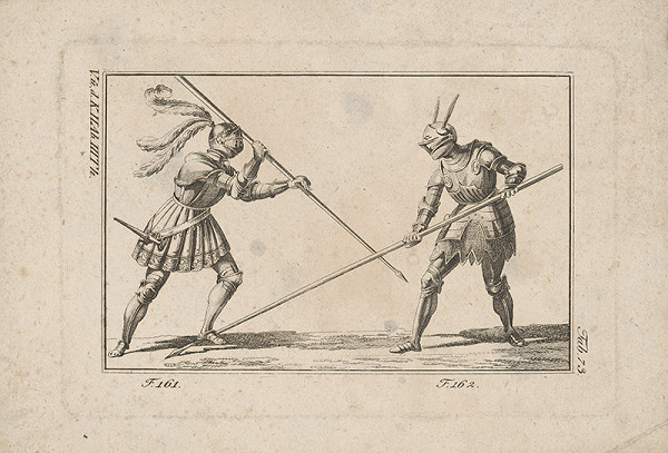 Západoeurópsky autor z 18. storočia – Rytiersky súboj kópiami 