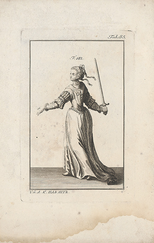 Západoeurópsky autor z 18. storočia – Dáma s mečom 