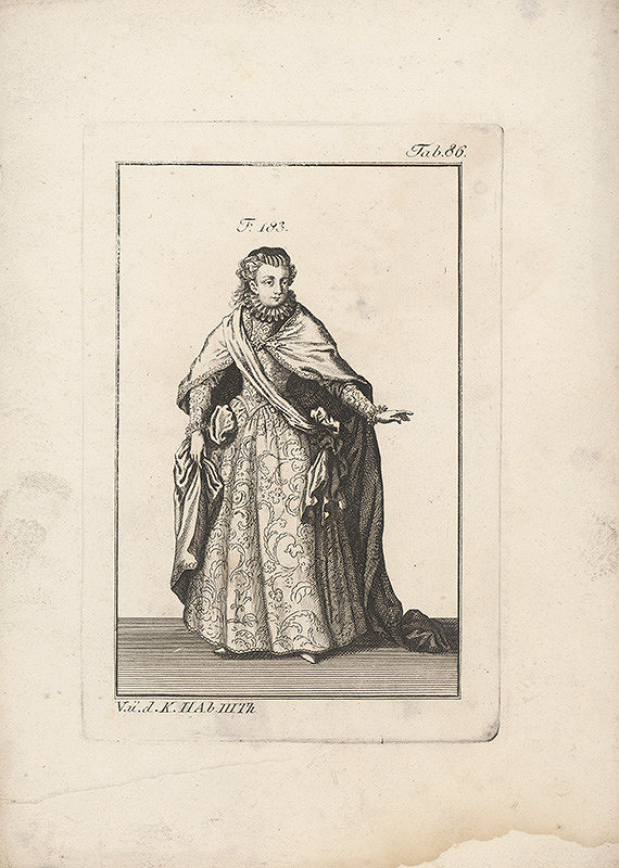Západoeurópsky autor z 18. storočia – Dáma v šatách s malým okružím a v plášti