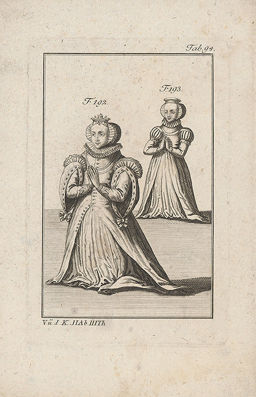 Západoeurópsky autor z 18. storočia – Dve kľačiace dámy v okruží 