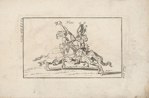 Západoeurópsky autor z 18. storočia – Turnajový zápas krátkymi mečíkmi 