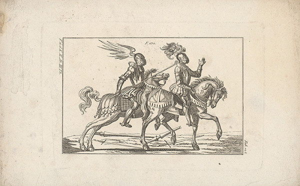 Západoeurópsky autor z 18. storočia – Turnajoví jazdci zápasiaci hákom 