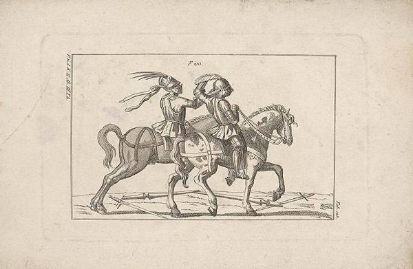 Západoeurópsky autor z 18. storočia – Turnajoví jazdci zápasiaci rukami 