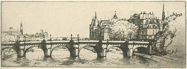 Západoeurópsky grafik z 1. polovice 20. storočia – Pont neuf v Paríži