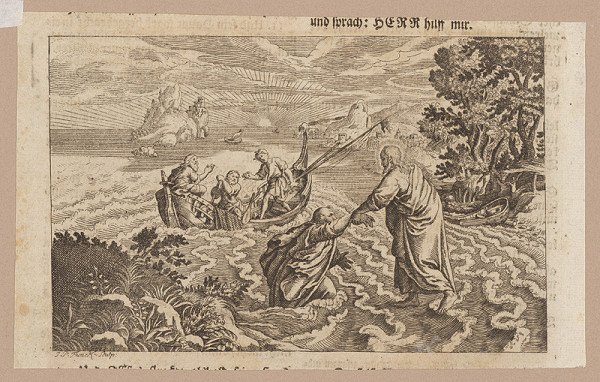 Jonas Paulus Funck – Kristus kráčajúci po morských vlnách