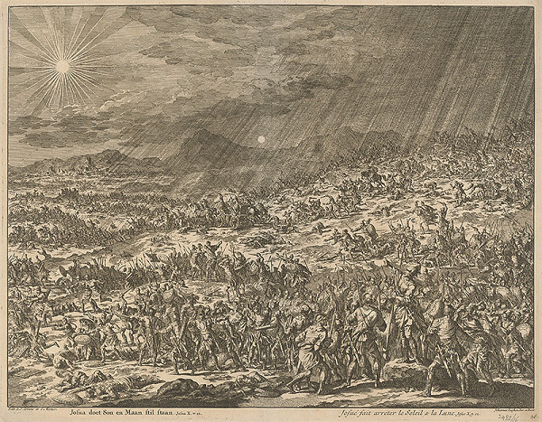 Jan Luyken – Jozua zastavuje slnko a mesiac 