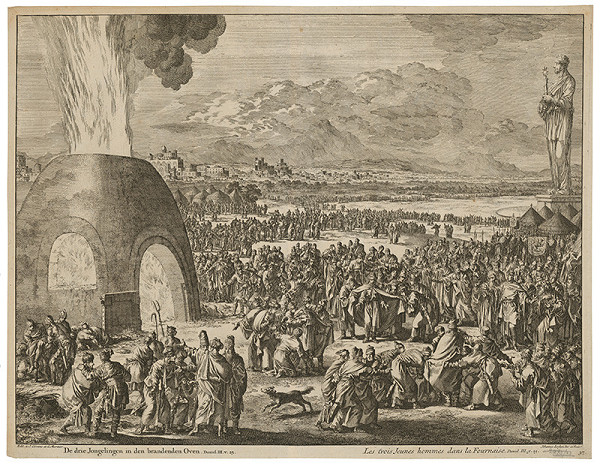 Jan Luyken – Traja mládenci v peci ohnivej 