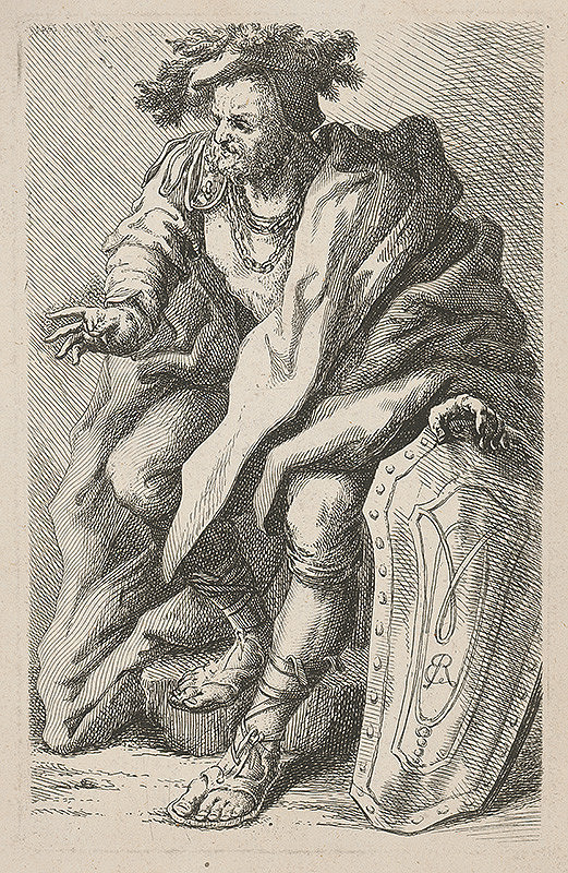 Západoeurópsky autor zo 17. storočia – Starec opretý o pavézu