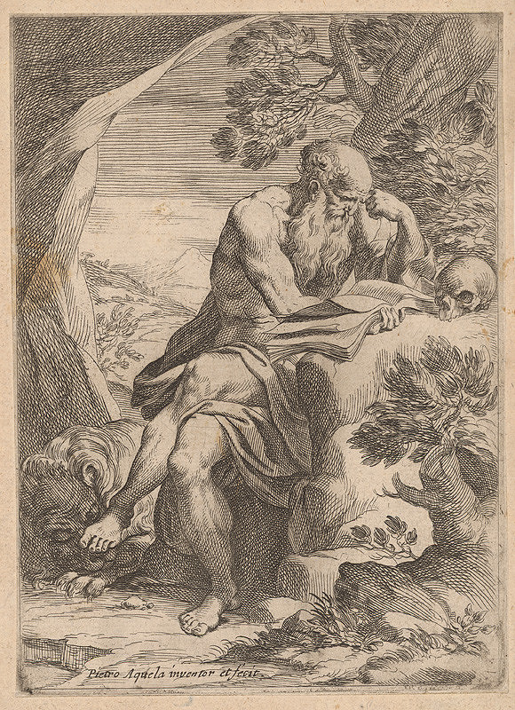 Pietro Aquila – Svätý Hieroným, čítajúci