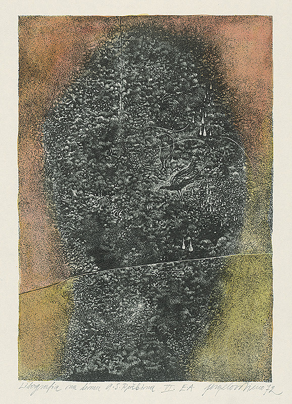 Viera Gergeľová – Litografia na tému A.S.Puškina 6. 