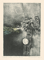 Viera Gergeľová – Litografia na tému A.S.Puškina 9. 