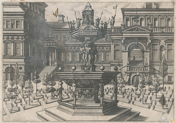 Taliansky rytec zo začiatku 16. storočia – Fontána pred palácom