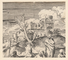 Marcus Sadeler, Jacopo Tintoretto – Fragment s hradom v pozadí 