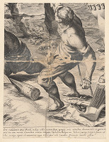 Marcus Sadeler, Jacopo Tintoretto – Fragment s mužom ťahajúcim povraz 