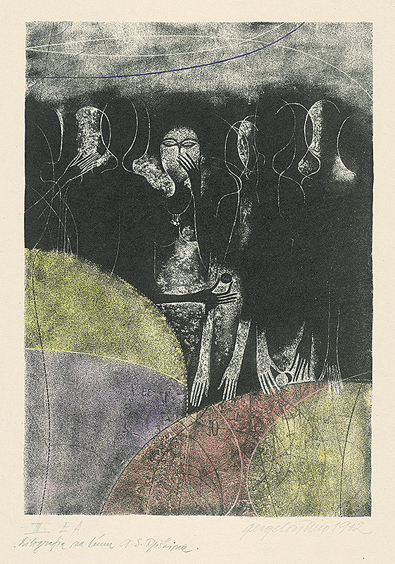 Viera Gergeľová – Litografia na tému A.S.Puškina 3. 