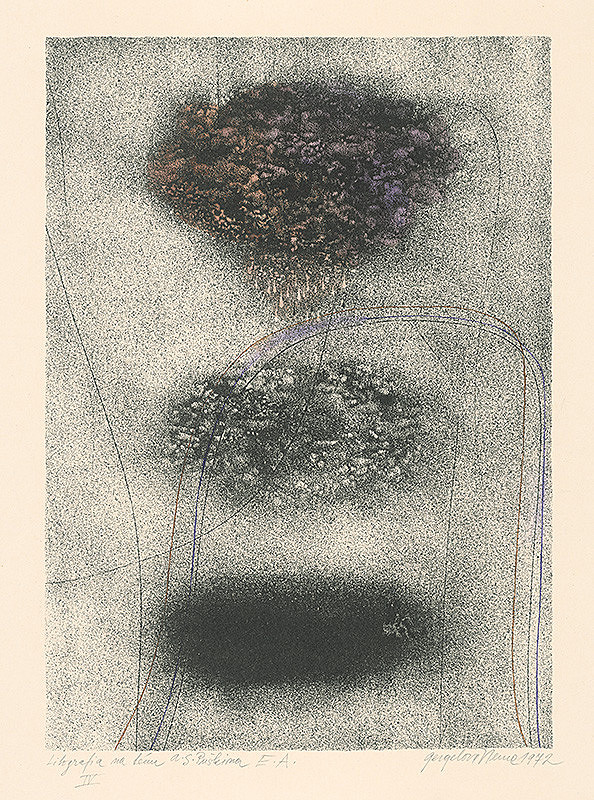 Viera Gergeľová – Litografia na tému A.S.Puškina 4 