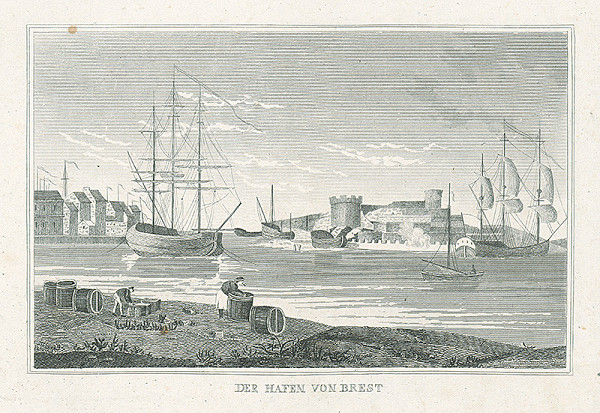 Nizozemský grafik z 19. storočia – Bretský prístav 