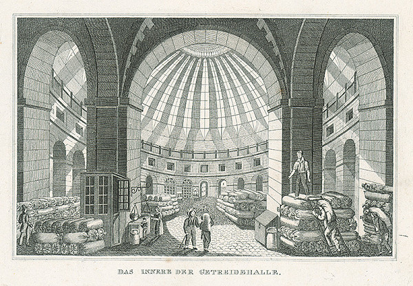 Nizozemský grafik z 19. storočia – Vnútrajšok obilného skladu