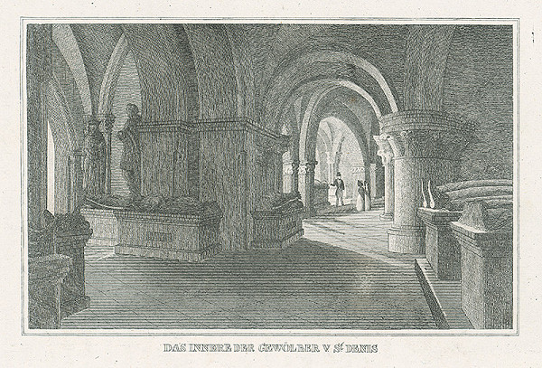 Nizozemský grafik z 19. storočia – Interiér hrobky v Saint Denis 