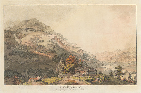 Johann Ludwig Aberli – Vodopád v údolí Lonterbrunnen