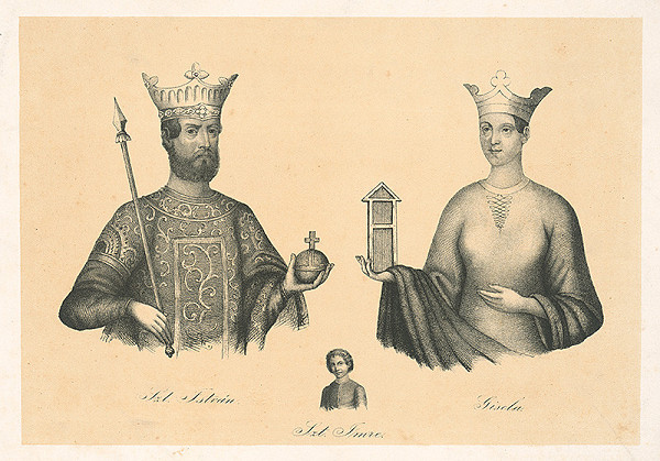 Stredoeurópsky autor z 19. storočia – Svätý Štefan,Gizela a Svätý Imrich
