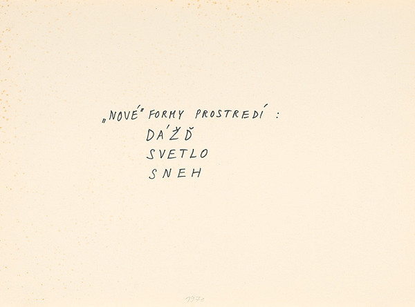 Július Koller – „Nové“ formy prostredí: dážď, svetlo, sneh 