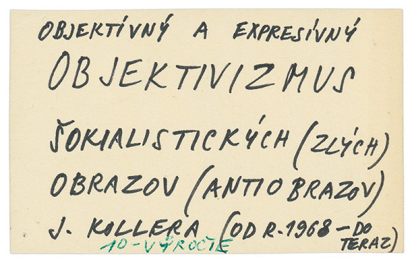 Július Koller – Archív JK/Od mája 1978:... 