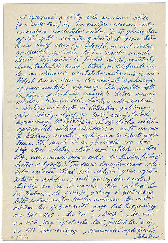 Július Koller – Archív JK/List Tomášovi Štraussovi 1 