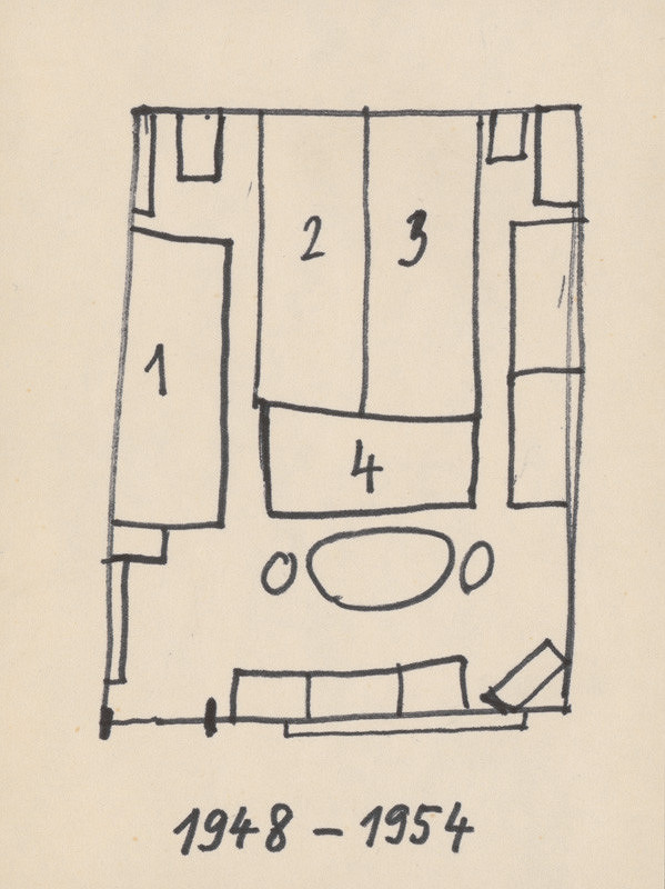 Július Koller – Archív JK/1948 - 1954 (pôdorys)