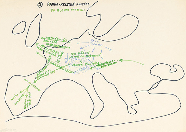 Július Koller – Archív JK/Ranno-keltská kultúra (mapa 3)