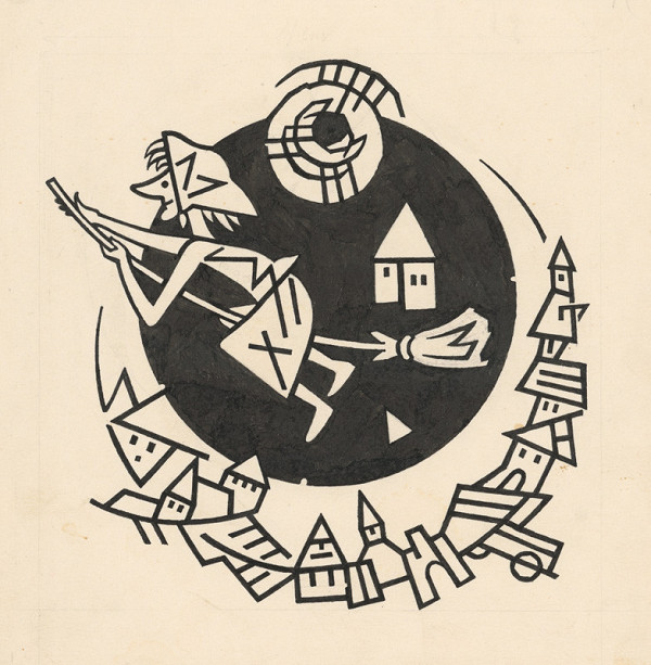 Ľudovít Fulla – Bosorka na metle 