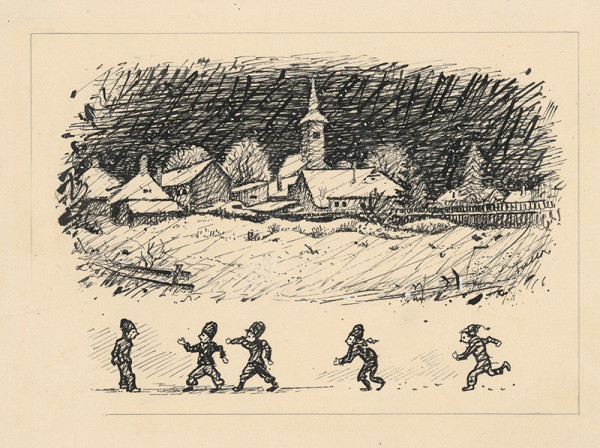 Ľudovít Fulla – Kĺzajúci sa chlapci 