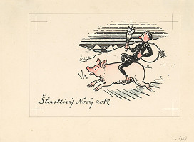 Ľudovít Fulla – Kominár nesúci sa na prasiatku 