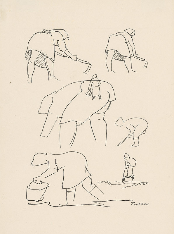 Ľudovít Fulla – Štúdia okopávačiek k obrazu Vykopávanie zemiakov