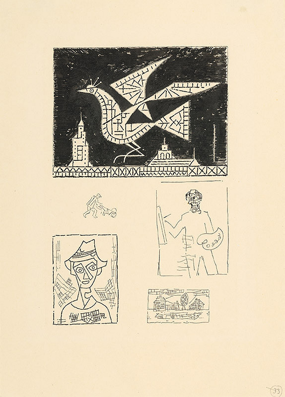 Ľudovít Fulla – Vták nad Casablankou a štyri ďalšie kresby