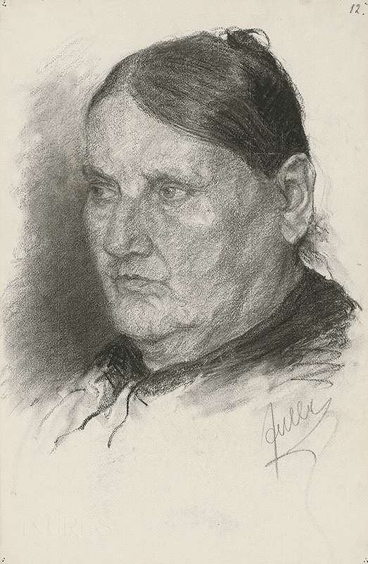 Ľudovít Fulla – Štúdia hlavy staršej ženy 